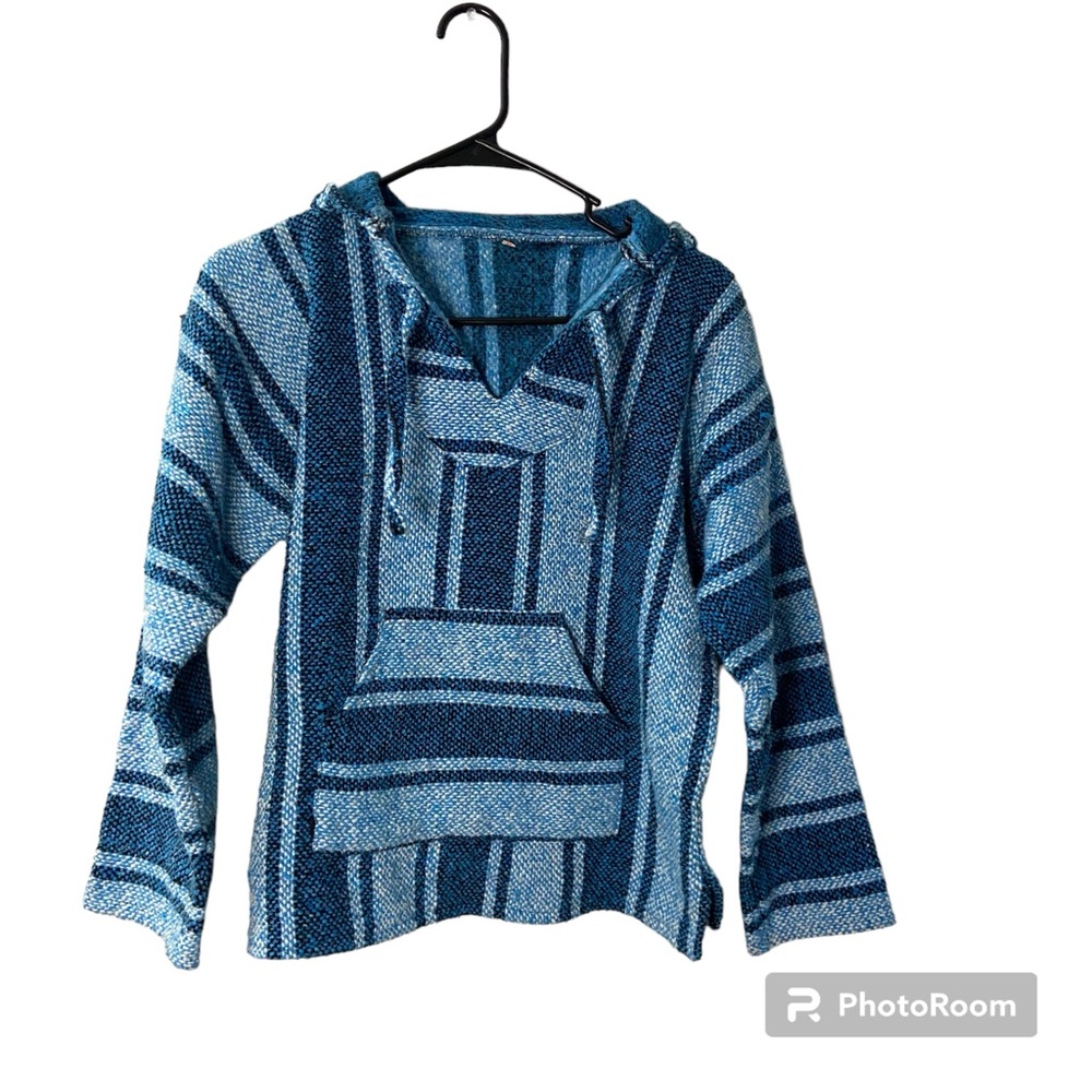 Blue Baja Poncho | Beach Poncho | Mexican Poncho